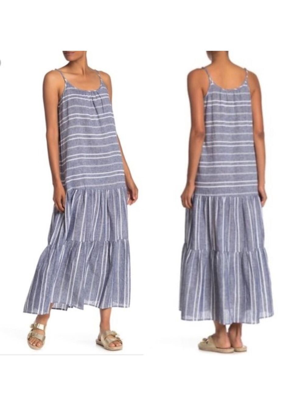 Beachlunchlounge Womens Linen-Blend Maxi Dress